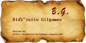 Blázsits Gilgames névjegykártya